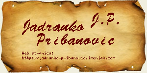 Jadranko Pribanović vizit kartica